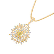Citrine Gemstone Solid 14k Yellow Gold Pendant