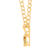 Citrine Gemstone & Diamond Solid 14k Yellow Gold Pendant