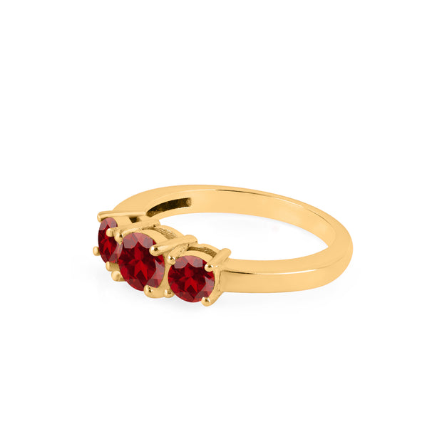 Garnet Gemstone Solid 14k Yellow Gold Ring