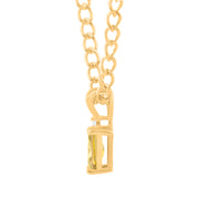 Citrine Gemstone & Diamond Solid 14k Yellow Gold Pendant