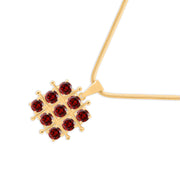 Garnet Gemstone Solid 14k Yellow Gold Pendant