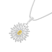 Citrine Gemstone Solid 925 Sterling Silver Pendant