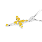 Citrine Gemstone Solid 925 Sterling Silver Pendant