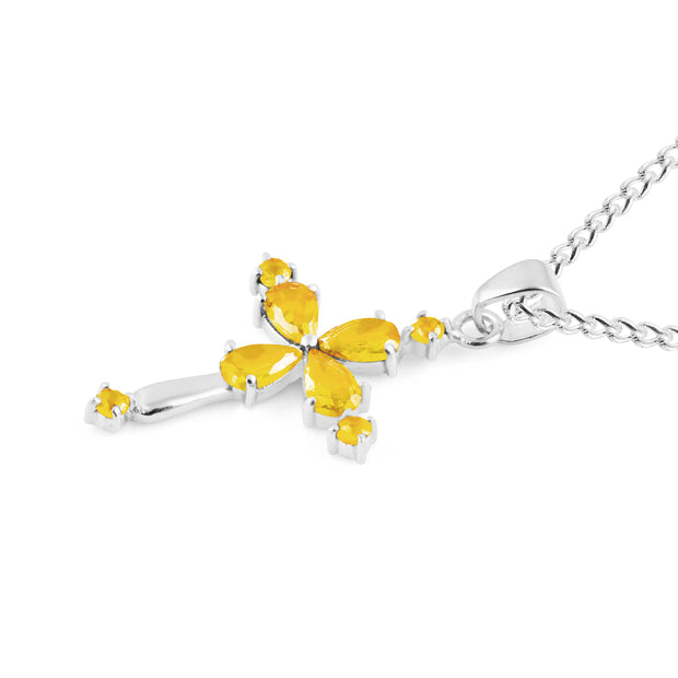 Citrine Gemstone Solid 925 Sterling Silver Pendant