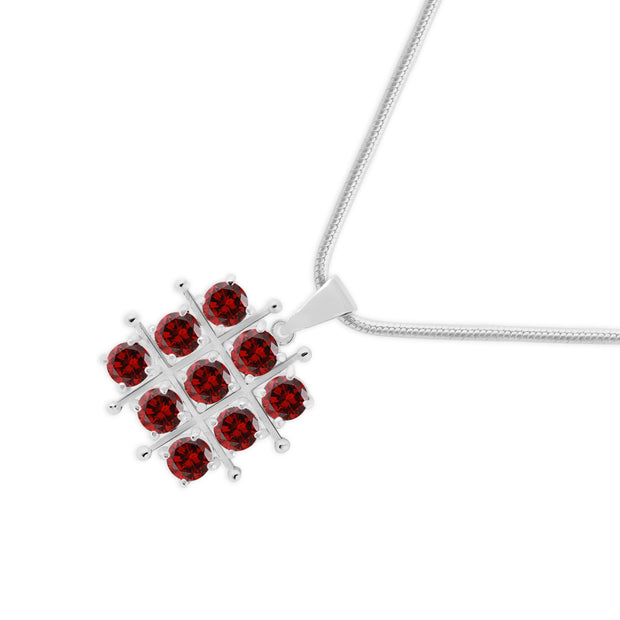 Garnet Gemstone Solid 925 Sterling Silver Pendant