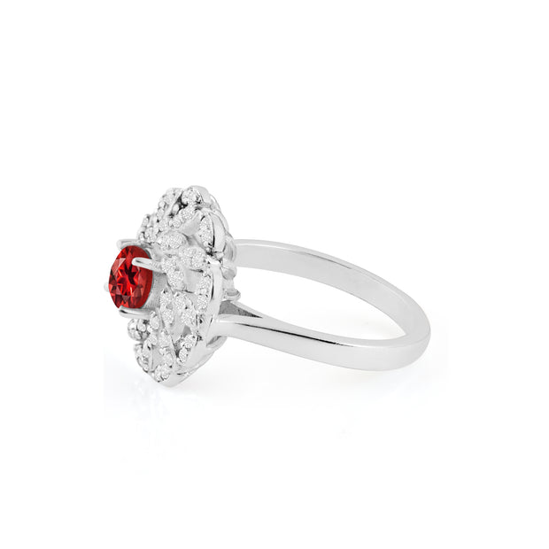 Garnet Gemstone Solid 925 Sterling Silver Ring