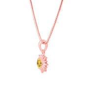 Citrine Gemstone Solid 14k Rose Gold Pendant