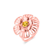 Citrine Gemstone Solid 14k Rose Gold Ring