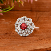 Garnet Gemstone Solid 925 Sterling Silver Ring
