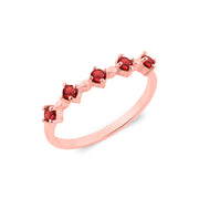Garnet Gemstone Solid 14k Rose Gold Ring