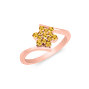 Citrine Gemstone Solid 14k Rose Gold Ring