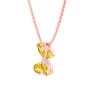 Citrine Gemstone & Diamond Solid 14k Rose Gold Pendant