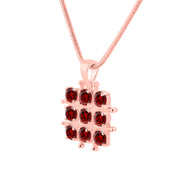 Garnet Gemstone Solid 14k Rose Gold Pendant