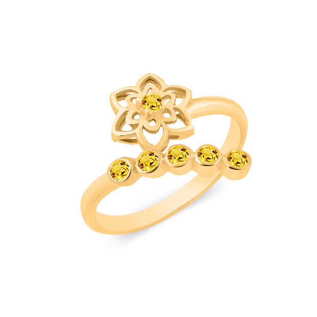 Citrine Gemstone Solid 14k Yellow Gold Ring