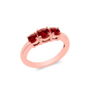 Garnet Gemstone Solid 14k Rose Gold Ring