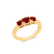 Garnet Gemstone Solid 14k Yellow Gold Ring