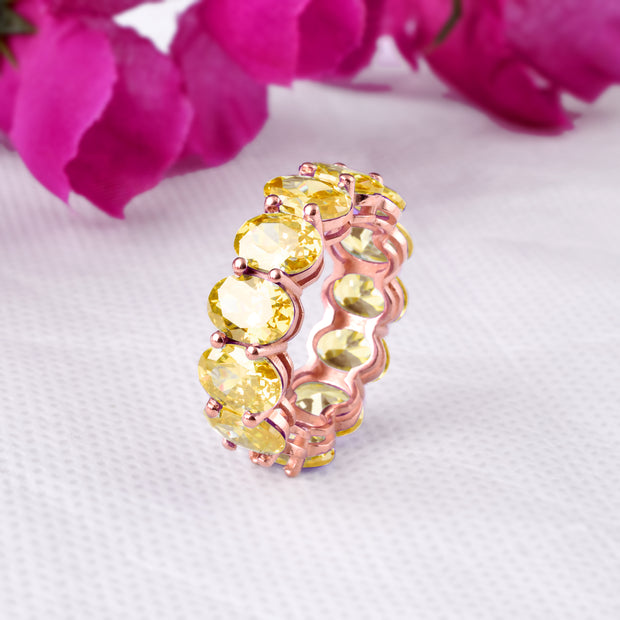 Citrine Gemstone Solid 14k Rose Gold Ring