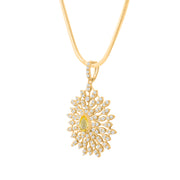 Citrine Gemstone Solid 14k Yellow Gold Pendant