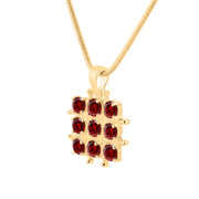 Garnet Gemstone Solid 14k Yellow Gold Pendant