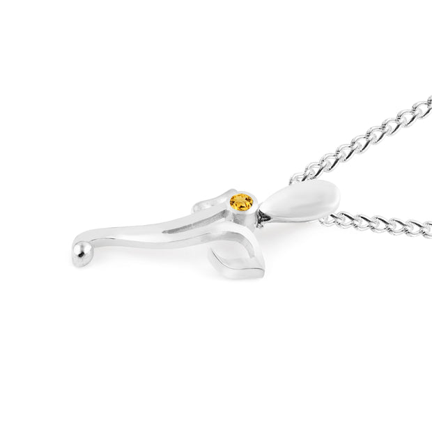 Citrine Gemstone Solid 925 Sterling Silver Pendant