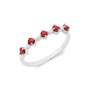 Garnet Gemstone Solid 925 Sterling Silver Ring