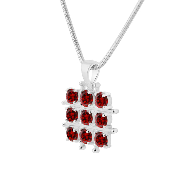 Garnet Gemstone Solid 925 Sterling Silver Pendant