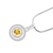 Citrine Gemstone Solid 925 Sterling Silver Pendant