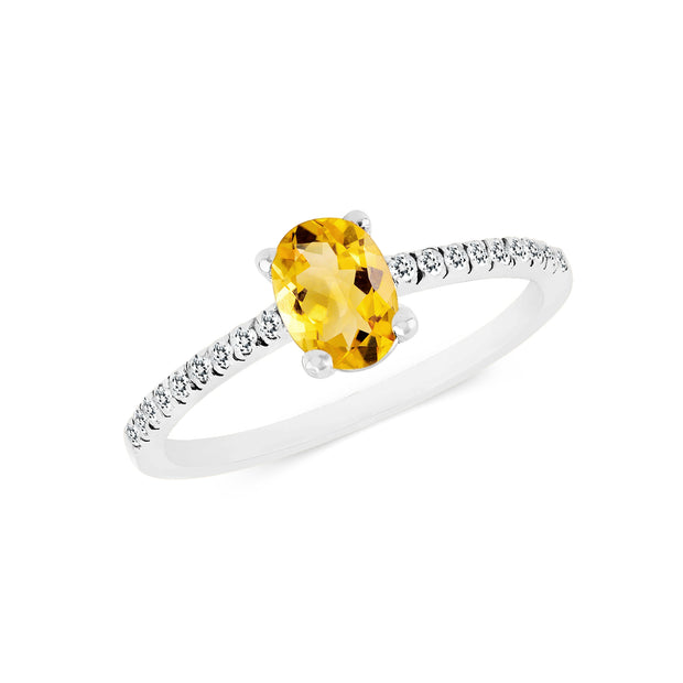Citrine Gemstone Solid 925 Sterling Silver Ring