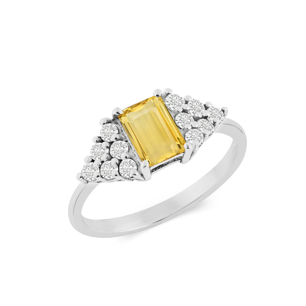 Citrine Gemstone Solid 925 Sterling Silver Ring