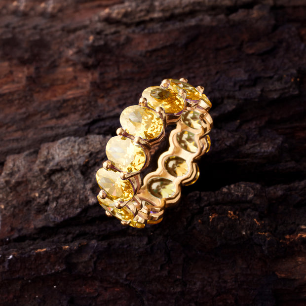 Citrine Gemstone Solid 14k Yellow Gold Ring