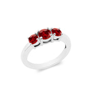 Garnet Gemstone Solid 14k White Gold Ring