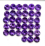 Natural Amethyst 4 MM Round Cut Loose Gemstone