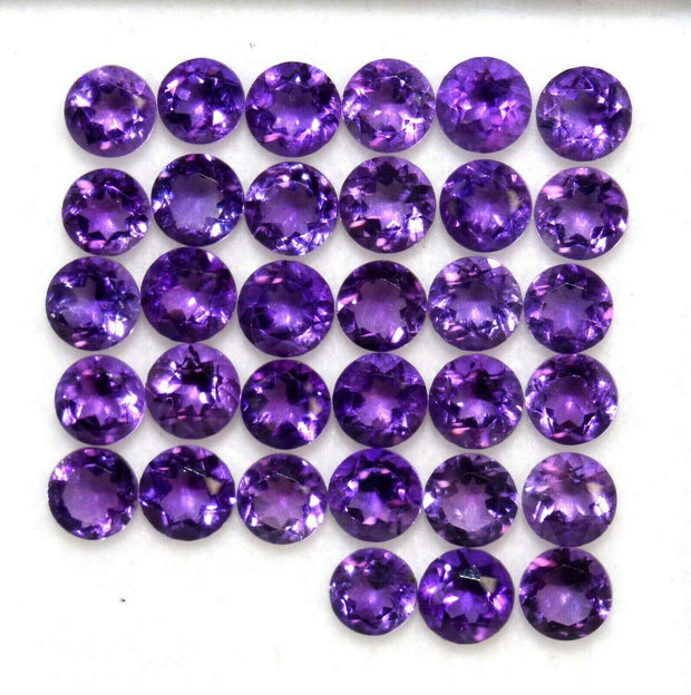 Natural Amethyst 4 MM Round Cut Loose Gemstone
