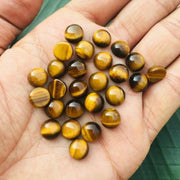 Natural Tiger's Eye 4 MM Round Cabochon Loose Gemstone