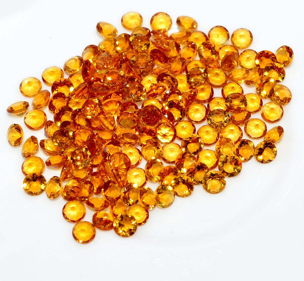 Natural Citrine 4 MM Round Cut Loose Gemstone