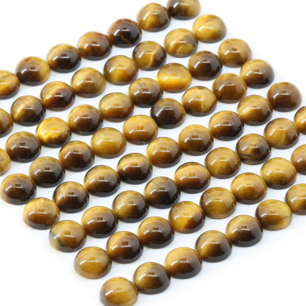 Natural Tiger's Eye 4 MM Round Cabochon Loose Gemstone