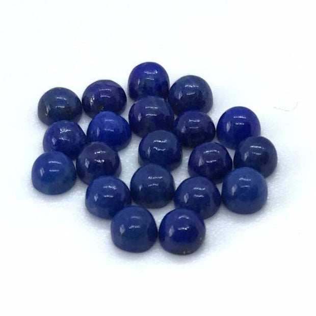 Natural Lapis Lazuli 4 MM Round Cabochon Loose Gemstone