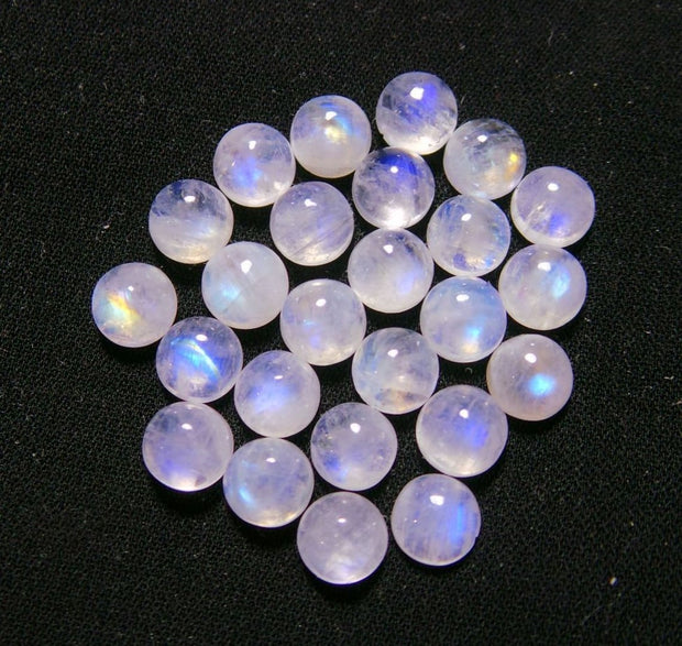 Natural Moonstone 4 MM Round Cabochon Loose Gemstone