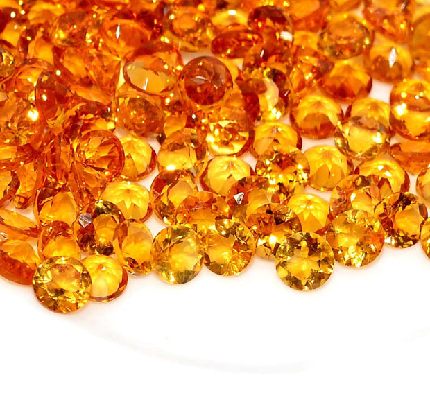 Natural Citrine 4 MM Round Cut Loose Gemstone