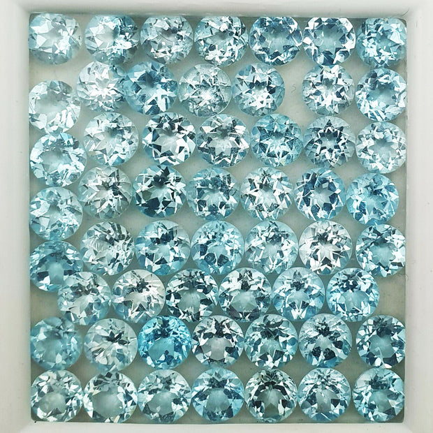 Natural Sky Blue Topaz 4 MM Round Cut Loose Gemstone