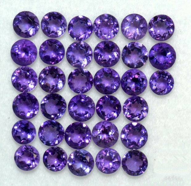 Natural Amethyst 4 MM Round Cut Loose Gemstone