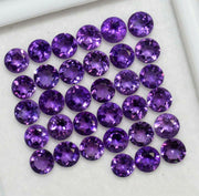 Natural Amethyst 4 MM Round Cut Loose Gemstone