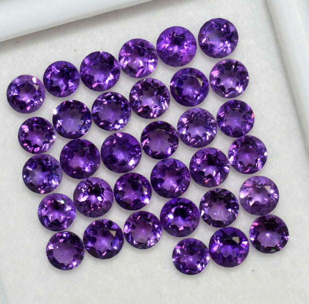 Natural Amethyst 4 MM Round Cut Loose Gemstone