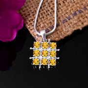 Citrine Gemstone Solid 925 Sterling Silver Pendant