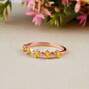 Citrine Gemstone Solid 14k Rose Gold Ring