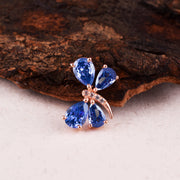 Tanzanite Gemstone & Diamond Solid 14k Rose Gold Pendant
