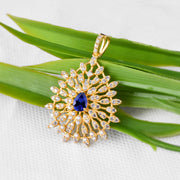 Tanzanite Gemstone Solid 14k Yellow Gold Pendant