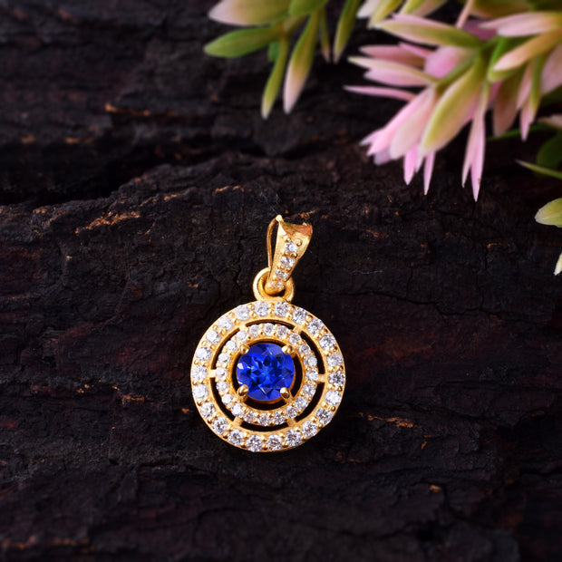 Tanzanite Gemstone Solid 14k Yellow Gold Pendant