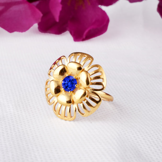 Tanzanite Gemstone Solid 14k Yellow Gold Ring