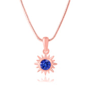 Tanzanite Gemstone Solid 14k Rose Gold Pendant